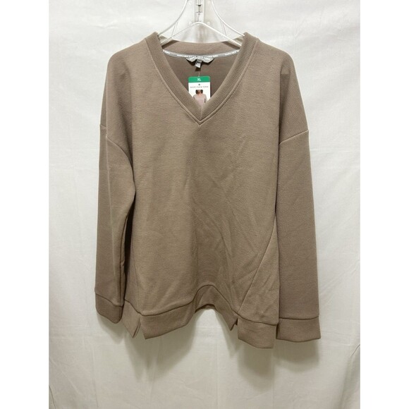 Andrew Marc New York Womens XL Taupe Pullover Long Sleeve Top NWT - Picture 1 of 9